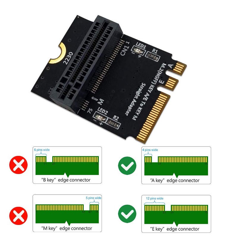 Mustpoint M.2 NGFF nvme SSD to M.2 Key A/E Adapter (Vertical Installation) for 2280 Type SSD - Image 3